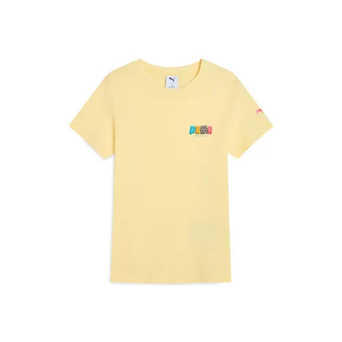 PUMA Graphic Рукав с спущенным плечом T-рубашка Женская Кремовый Ванильный 33