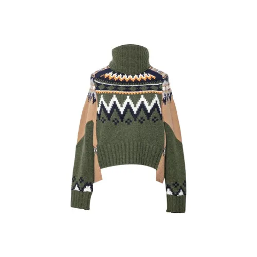sacai Хаки Женские Свитеры