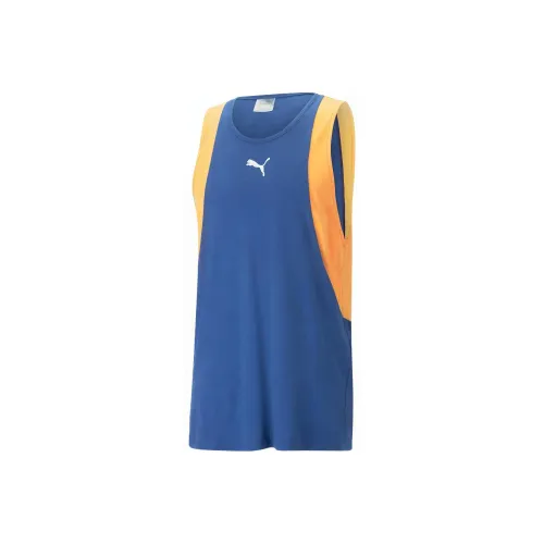 PUMA Баскетбольная Джерси Мужская Синяя Цитрусово-Оранжевая