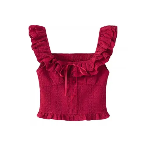 POPO.INFO Майка Женская Винтаж Бордовый