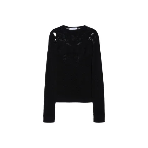 Off Белый T-рубашка Женская Черная стандартная форма