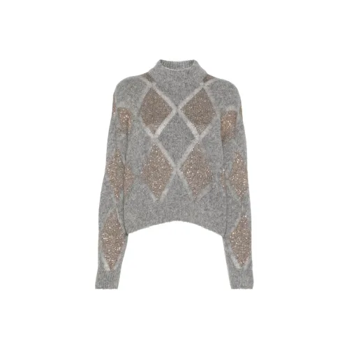 BRUNELLO CUCINELLI SS24 Свитер Женский Светло-Серый