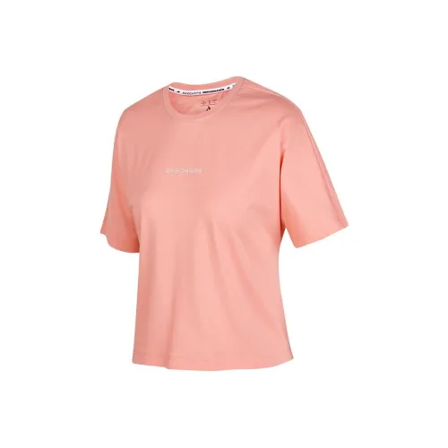 Skechers T-Shirt Женская Светлый Светлый Персиковый Розовый
