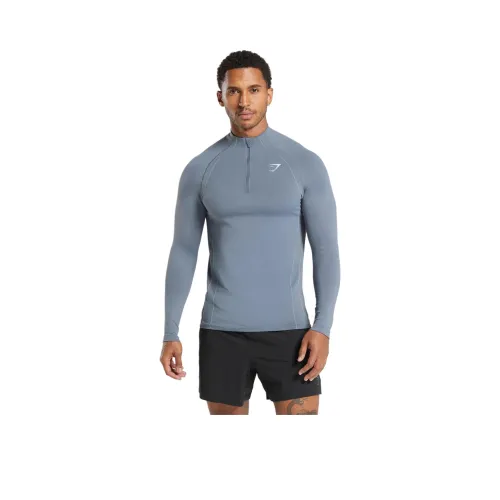 GYMSHARK Apex Бесшовная Спортивная Одежда Мужская Железо Синий Холодный Синий