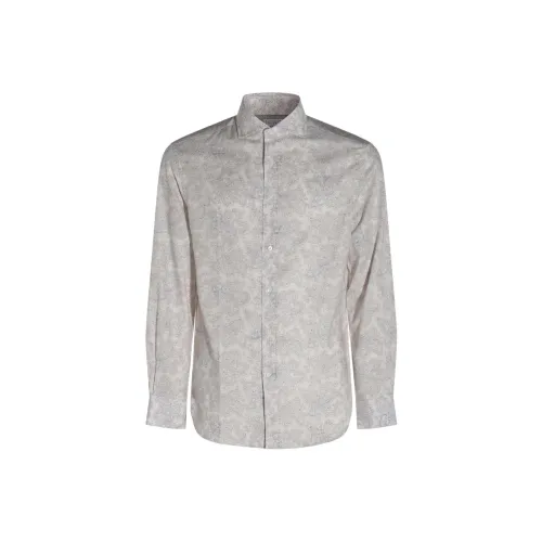 BRUNELLO CUCINELLI Серый Мужские Рубашки