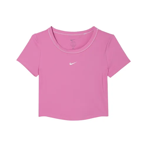 Nike Dri Fit One Облегающий Dri Fit Crop Top Женский Naughty Розовый