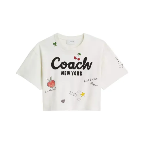 COACH Белый Женские Короткие Топы
