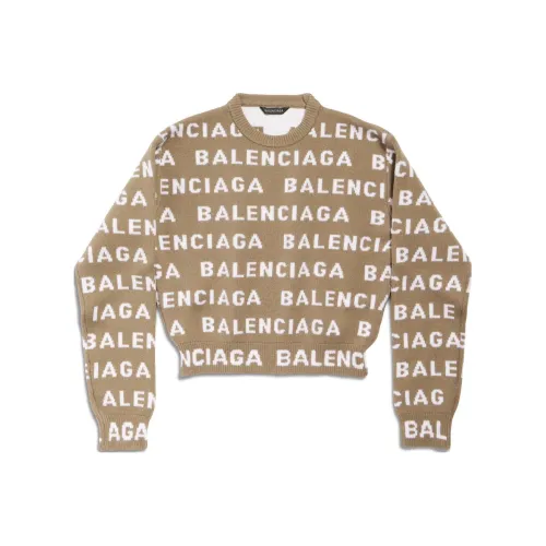 Balenciaga SS24 Свитер Регулярный крой Женский Темно-бежевый