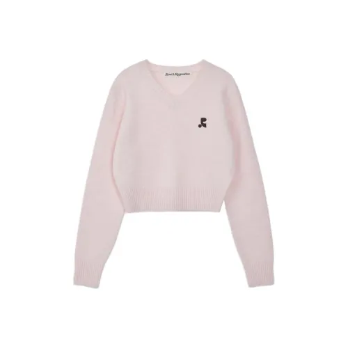 Rest Recreation Шерсть V-образный вырез Укороченный свитер из трикотажа Женские Розовый Розовый