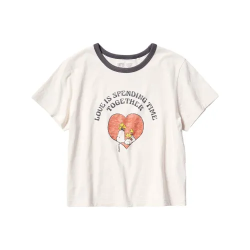 UNIQLO Сливочный Женские Короткие Топы