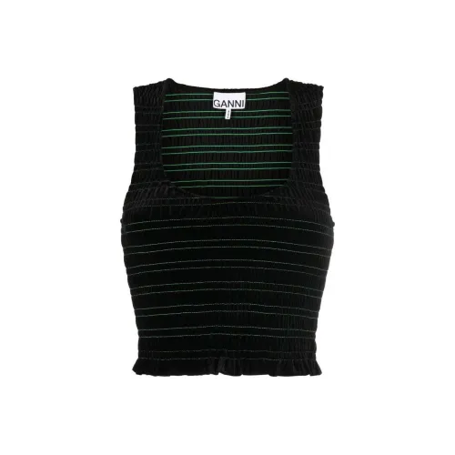GANNI Черный Женские Короткие Топы