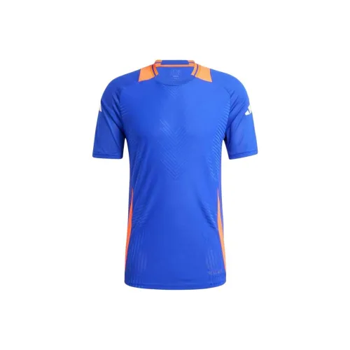 Adidas Tiro 24 Pro Тренировки Джерси Футбол Джерси Мужской Прозрачный Синий Application Солнечно-красный