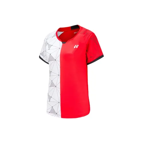 YONEX 114 Белый и красный Женские Т-рубашки