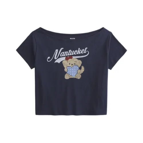 Hollister T-Shirt Женская Морской Синий