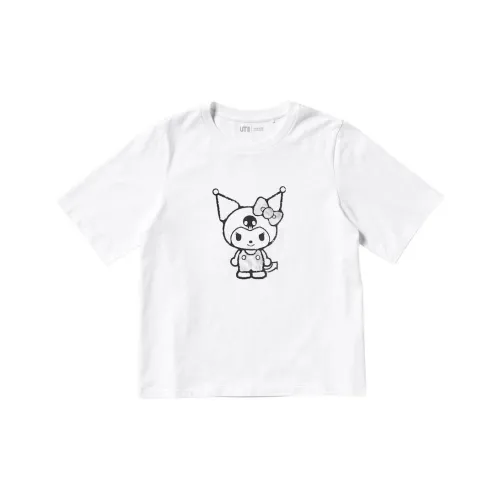 UNIQLO Sanrio Three Little Piglets Co-brandedTHREE Little Piglets Co Branded Обычный T Рубашка Женская Белая