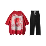 Комплект (бордовый топ+черные брюки)