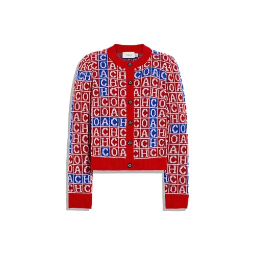 COACH FW21 Свободный крой Свитер Женский Красный