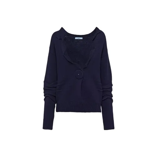 PRADA Морской синий Женские Свитеры