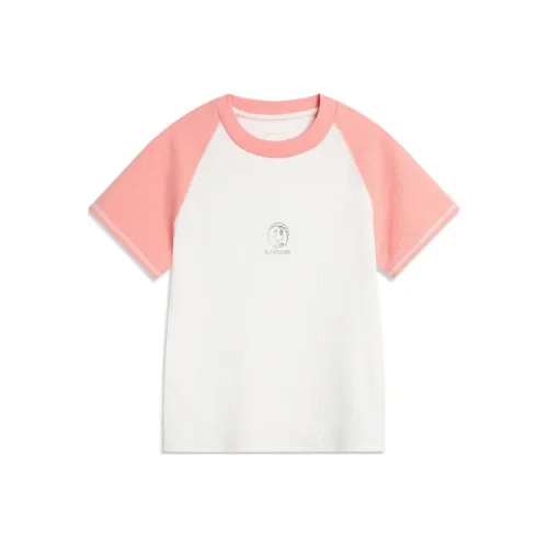 LINING Sports Life Collection Реглан-рукав Т-рубашка Женская Айвори Камелия Розовый