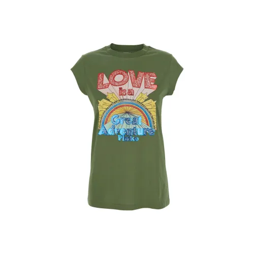 PINKO SS25 T-рубашка Женская Зеленая