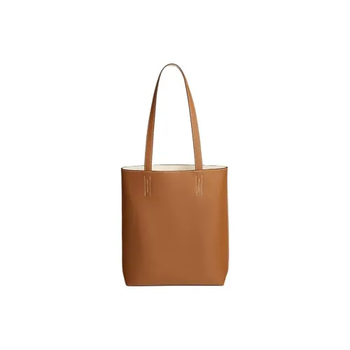 HERMES Double Sens Swift Кожа Сумка на плечо 35 Женская Золотая с Цветом кокосовой скорлупы Accent