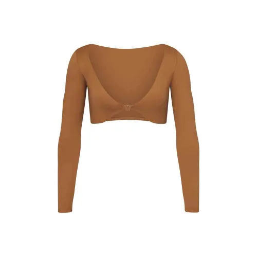 Skims Коричневые Женские Короткие Топы