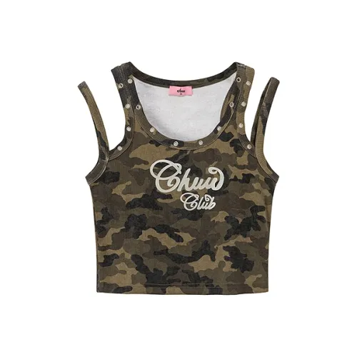 CHUU Майка Женская Камуфляж Зеленый