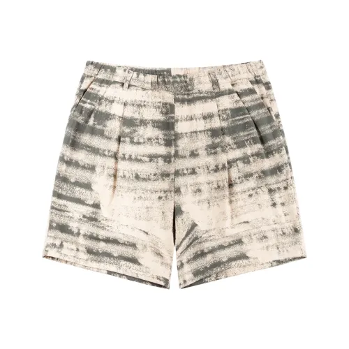 Dime MTL SS24 Плиссированные Шорты из Саржи Повседневные Унисекс Кремовый с Принт