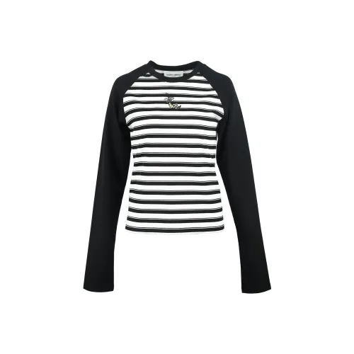 Valeria Obbaco Реглан-рукав Т-рубашка Женская Черная