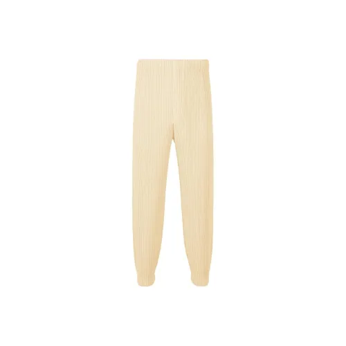 Homme Plissé Issey Miyake Vanilla White Мужские Повседневные Штаны