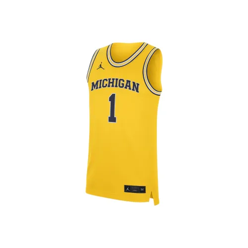 Jordan College Replica Michigan Баскетбольная Джерси Мужская Желтая