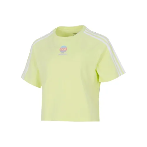 ADIDAS NEO Реглан с длинным рукавом T-рубашка Женская Лимонно-желтая