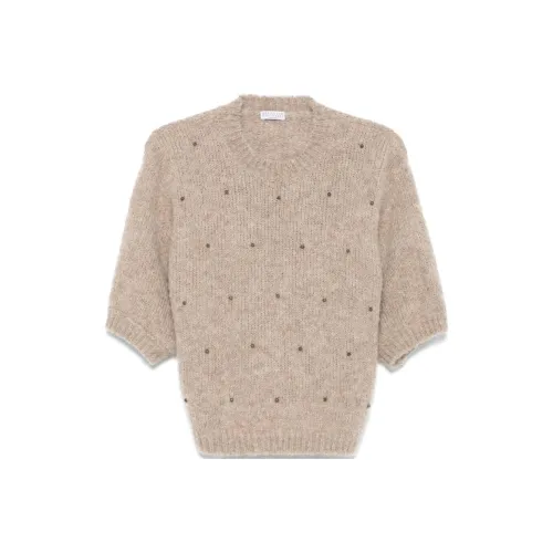 BRUNELLO CUCINELLI Свитер Женский Песочный Бежевый
