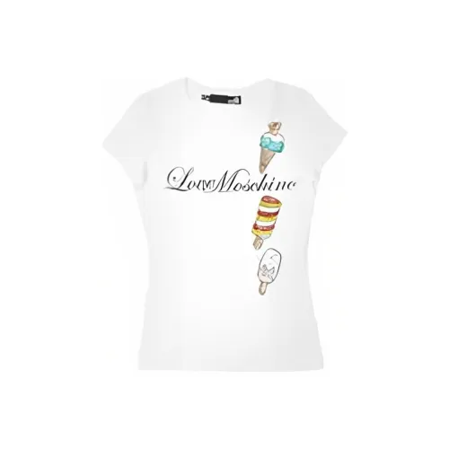 LOVE MOSCHINO Белые Женские Футболки