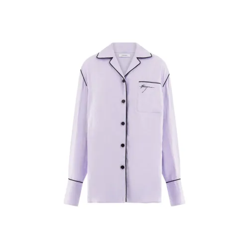 Ferragamo SS24 Рубашка Женская Светло-фиолетовая