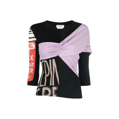 Marine Serre Черные Женские Рубашки T