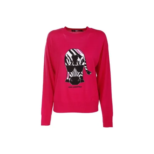 KARL LAGERFELD SS22 Свободный крой Свитер Женский Фуксия