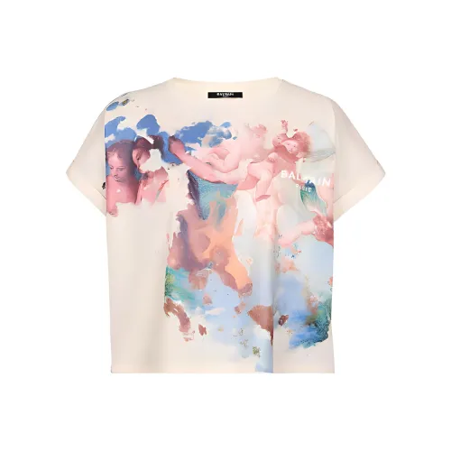 BALMAIN Бежевые Женские Т-рубашки