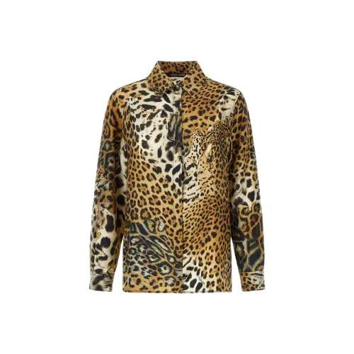 Roberto Cavalli SS24 Рубашка Женская Коричневая