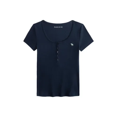 Abercrombie＆Fitch Темно-синие Женские Футболки