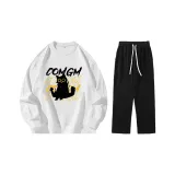 Комплект одежды (Белый топ + Черные штаны)