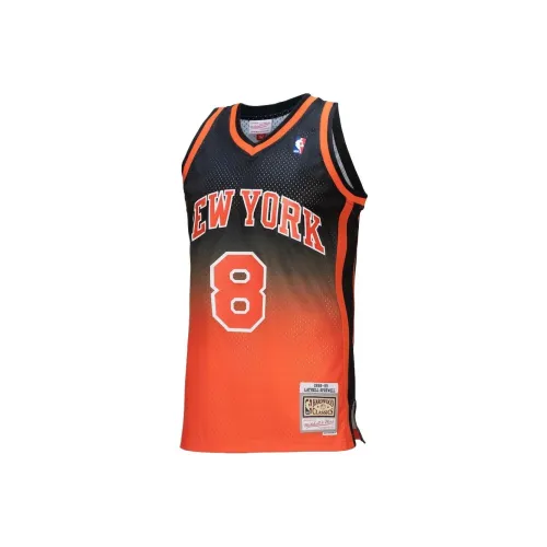 NBA x MITCHELL NESS New York Knicks Лэтрел Спруэлл Баскетбольная Джерси Мужская Оранжевая Черная