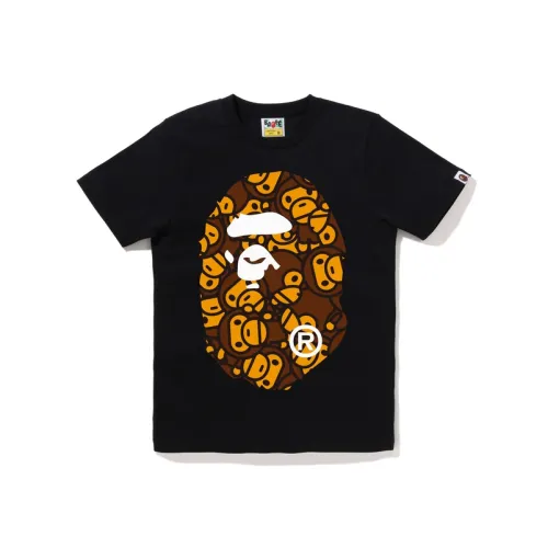 A BATHING APE Стандартная футболка женская черная модель BKX