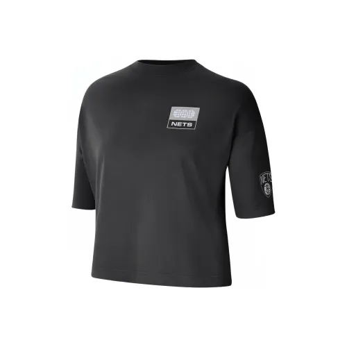 Nike x NBA Рукав с спущенным плечом T-рубашка Женская Черная