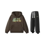 Комплект одежды (Свитшот кофейного цвета + Черные штаны)