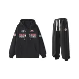 Комплект одежды (Черный свитшот + Черные спортивные штаны)