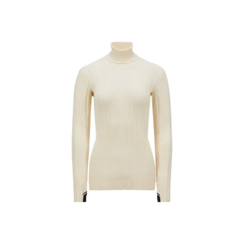 Moncler Смесовая шерсть POLO Шея JUMPER Свитер Женская Белая