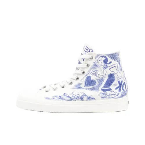 MOSCHINO Высокие кеды женские белые