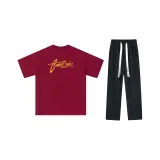 Комплект одежды (Бордовый, желтая вышивка + черные штаны)