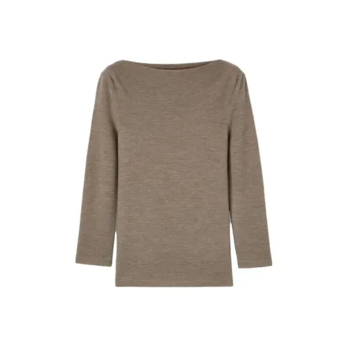 Loro Piana Cocooning Вырез лодочкой JUMPER Свитер Женские Коричневый